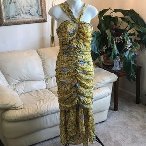Ruched Paisley Dress  Prairie Yellow Maxi dress